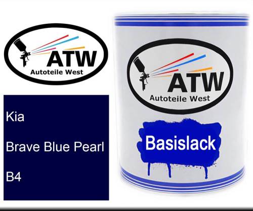 Kia, Brave Blue Pearl, B4: 1L Lackdose, von ATW Autoteile West.